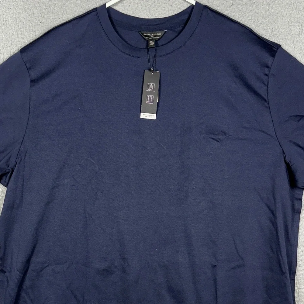 NEW Banana Republic T-Shirt Mens 2XL Navy Luxe Touch Performance Tailored Tee